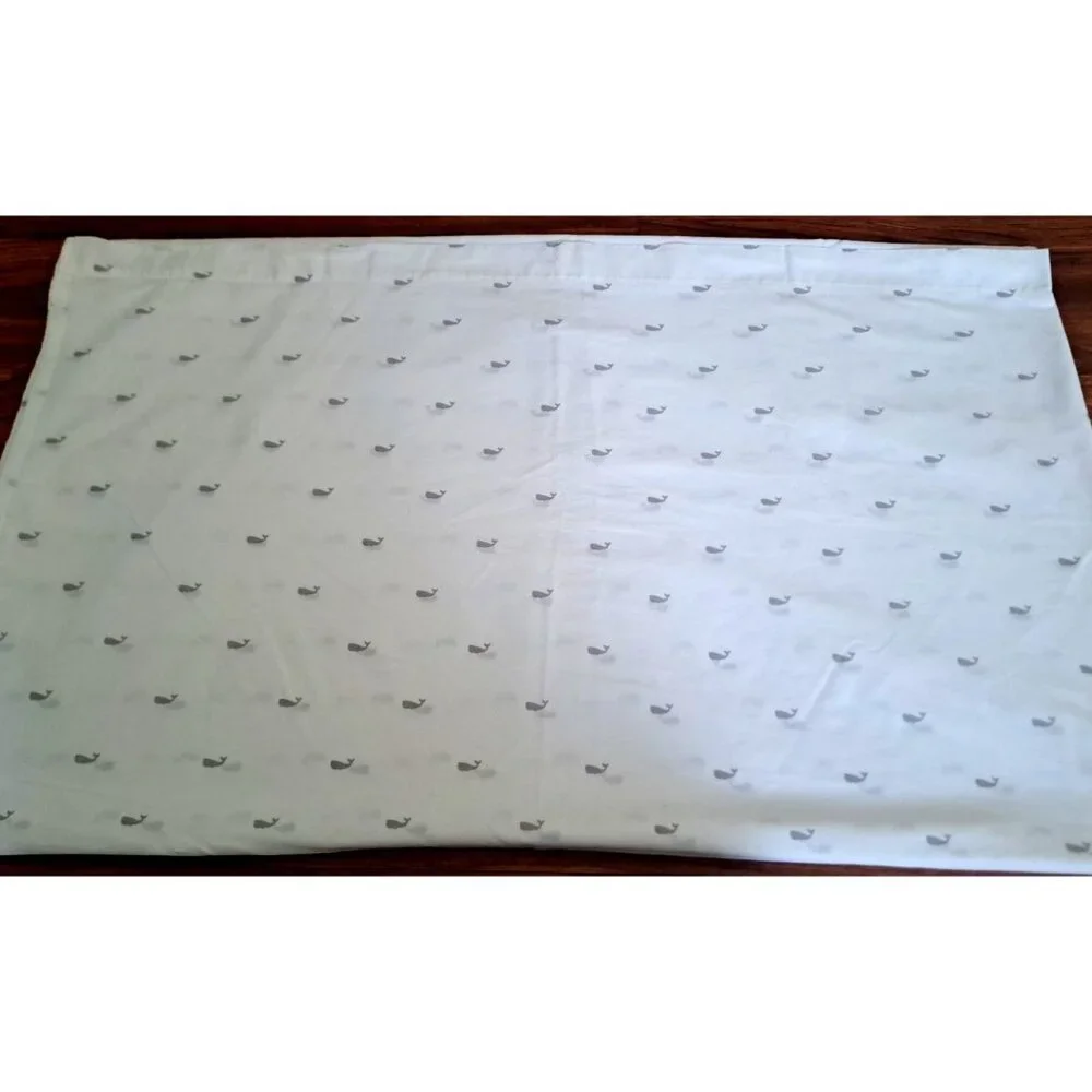 West Elm Whale Twin Flat Sheet Gray White Kids Adult Beach House Ocean 81x96